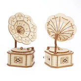 3D Holz-Puzzle - Grammophon mit Spieluhr